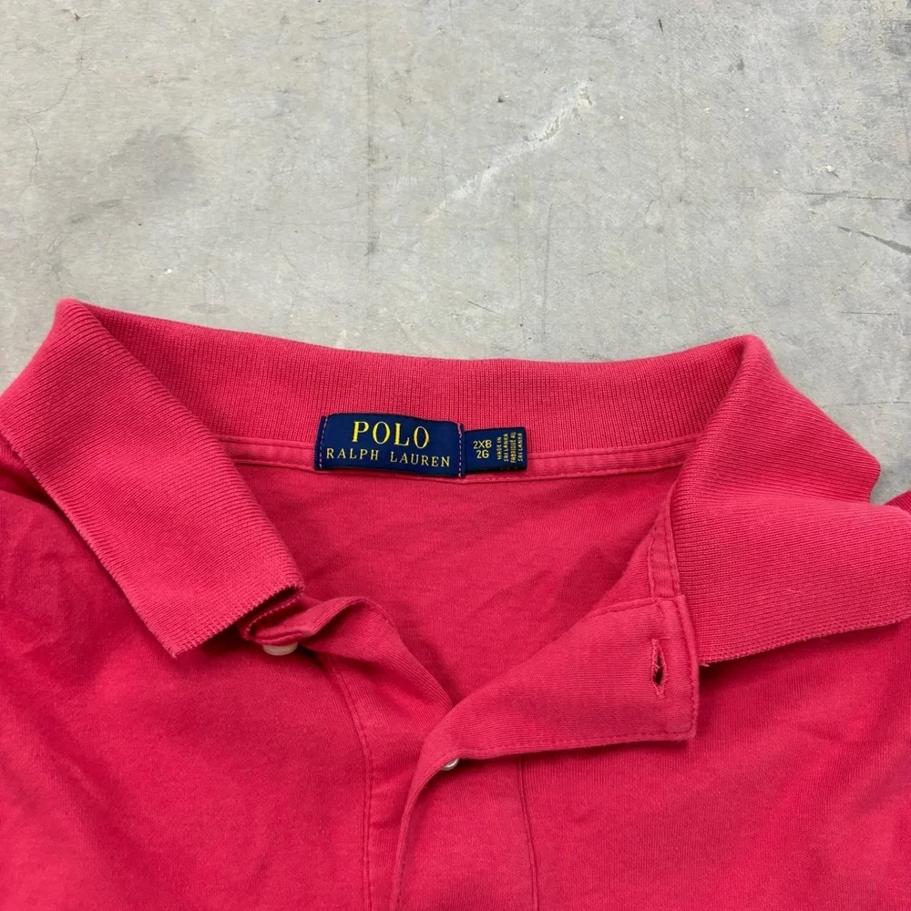 Polo Ralph Lauren Polo Shirt‎ Mens 2XB Big Pink Knit Pony Preppy Casual